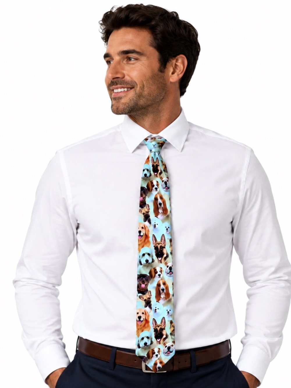 NWT American Traditions Novelty Dog Print Necktie 60”